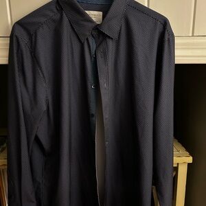 Dark Blue Button Down Dress Shirt